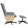 Sillón reclinable de masaje con reposapiés tela gris claro de , Sillones - Ref: Foro24-356622, Precio: 141,99 €, Descuento: %