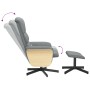 Sillón reclinable de masaje con reposapiés tela gris claro de , Sillones - Ref: Foro24-356622, Precio: 141,99 €, Descuento: %