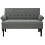 Bench with dark gray fabric backrest 120x62x75.5 cm by , Banks - Ref: Foro24-372121, Price: 190,22 €, Discount: %