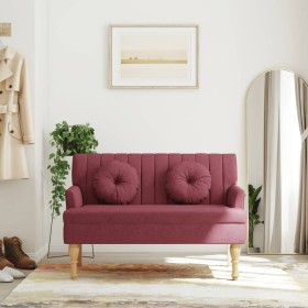 Bench with red red fabric cushions 113x64.5x75.5 cm by , Banks - Ref: Foro24-372137, Price: 175,41 €, Discount: %