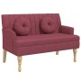 Bench with red red fabric cushions 113x64.5x75.5 cm by , Banks - Ref: Foro24-372137, Price: 175,41 €, Discount: %