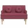 Bench with red red fabric cushions 113x64.5x75.5 cm by , Banks - Ref: Foro24-372137, Price: 175,41 €, Discount: %