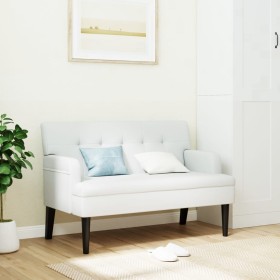 Bench with backrest white synthetic leather 112x65.5x75 cm by , Banks - Ref: Foro24-372154, Price: 162,18 €, Discount: %