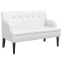 Banco con respaldo cuero sintético blanco 112x65,5x75 cm de , Bancos - Ref: Foro24-372154, Precio: 162,18 €, Descuento: %