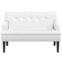 Banco con respaldo cuero sintético blanco 112x65,5x75 cm de , Bancos - Ref: Foro24-372154, Precio: 162,18 €, Descuento: %