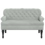 Bench with light gray velvet backrest 119.5x64.5x75 cm by , Banks - Ref: Foro24-372156, Price: 186,18 €, Discount: %