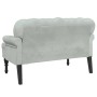 Bench with light gray velvet backrest 119.5x64.5x75 cm by , Banks - Ref: Foro24-372156, Price: 186,18 €, Discount: %