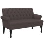 Banco con respaldo tela marrón oscuro 120x62x75,5 cm de , Bancos - Ref: Foro24-372123, Precio: 173,16 €, Descuento: %