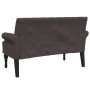 Bench with dark brown fabric backrest 120x62x75.5 cm by , Banks - Ref: Foro24-372123, Price: 173,16 €, Discount: %