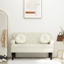 Bench with cream velvet backrest 119.5x64.5x75 cm by , Banks - Ref: Foro24-372163, Price: 186,18 €, Discount: %