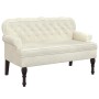 Bench with cream velvet backrest 119.5x64.5x75 cm by , Banks - Ref: Foro24-372163, Price: 186,18 €, Discount: %