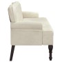 Bench with cream velvet backrest 119.5x64.5x75 cm by , Banks - Ref: Foro24-372163, Price: 186,18 €, Discount: %