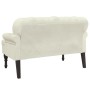 Bench with cream velvet backrest 119.5x64.5x75 cm by , Banks - Ref: Foro24-372163, Price: 186,18 €, Discount: %