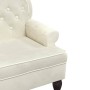 Bench with cream velvet backrest 119.5x64.5x75 cm by , Banks - Ref: Foro24-372163, Price: 186,18 €, Discount: %