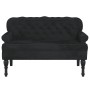 Black velvet-backed bench 119.5x64.5x75 cm by , Banks - Ref: Foro24-372161, Price: 200,79 €, Discount: %