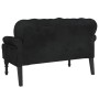 Black velvet-backed bench 119.5x64.5x75 cm by , Banks - Ref: Foro24-372161, Price: 200,79 €, Discount: %