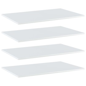 Shelf shelf 4 units glossy white plywood 80x50x1.5cm by , Shelves - Ref: Foro24-805356, Price: 49,43 €, Discount: %