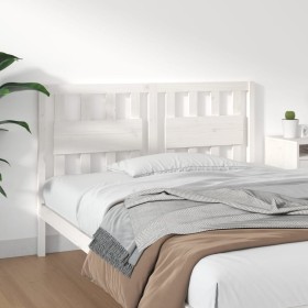 Solid white pine wood bed headboard 140.5x4x100 cm by , Headboards and footboards - Ref: Foro24-818566, Price: 64,89 €, Disco...