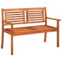 2 seater garden bench solid eucalyptus wood and cushion 120 cm by , garden benches - Ref: Foro24-3060985, Price: 188,25 €, Di...