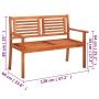 2 seater garden bench solid eucalyptus wood and cushion 120 cm by , garden benches - Ref: Foro24-3060985, Price: 188,25 €, Di...