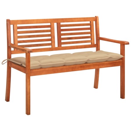 2 seater garden bench solid eucalyptus wood and cushion 120 cm by , garden benches - Ref: Foro24-3060987, Price: 179,99 €, Di...