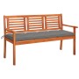 3 seater garden bench solid eucalyptus wood and cushion 150 cm by , garden benches - Ref: Foro24-3061012, Price: 200,51 €, Di...