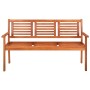 3 seater garden bench solid eucalyptus wood and cushion 150 cm by , garden benches - Ref: Foro24-3061012, Price: 200,51 €, Di...