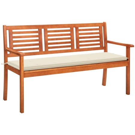 3-seater garden bench and solid eucalyptus wood cushion 150 cm by , garden benches - Ref: Foro24-3060998, Price: 189,44 €, Di...