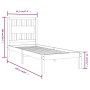 Bettgestell aus massivem Kiefernholz, 90 x 190 cm von , Betten und Lattenroste - Ref: Foro24-3103898, Preis: 85,52 €, Rabatt: %