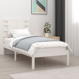 Estructura de cama individual madera maciza blanco 90x190 cm de , Camas y somieres - Ref: Foro24-3104184, Precio: 108,73 €, D...