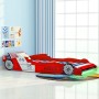 Cama infantil con forma de coche carreras y LED 90x200 cm roja de vidaXL, Cunas y camas para niños - Ref: Foro24-243936, Prec...