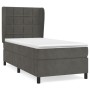 Box spring bed with dark gray velvet mattress 100x200 cm by , Beds and slatted bases - Ref: Foro24-3129196, Price: 386,32 €, ...