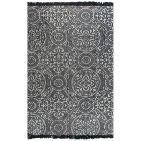 Alfombra de algodón Kilim 120x180 cm estampado gris de vidaXL, Alfombras - Ref: Foro24-246553, Precio: 28,44 €, Descuento: %