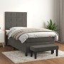 Box spring bed with dark gray velvet mattress 100x200 cm by , Beds and slatted bases - Ref: Foro24-3137828, Price: 402,18 €, ...