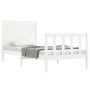 Estructura de cama con cabecero madera maciza blanco de , Camas y somieres - Ref: Foro24-3192717, Precio: 104,88 €, Descuento: %