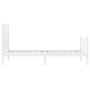 Estructura de cama con cabecero madera maciza blanco de , Camas y somieres - Ref: Foro24-3192717, Precio: 104,88 €, Descuento: %