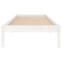 White solid wood single bed frame 90x190 cm by , Beds and slatted bases - Ref: Foro24-809983, Price: 62,39 €, Discount: %