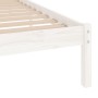 White solid wood single bed frame 90x190 cm by , Beds and slatted bases - Ref: Foro24-809983, Price: 62,39 €, Discount: %