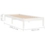 White solid wood single bed frame 90x190 cm by , Beds and slatted bases - Ref: Foro24-809983, Price: 62,39 €, Discount: %