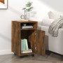 Auxiliary wardrobe on wheels smoked oak plywood 33x38x60 cm by , Lockers and storage cabinets - Ref: Foro24-815852, Price: 37...