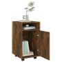 Auxiliary wardrobe on wheels smoked oak plywood 33x38x60 cm by , Lockers and storage cabinets - Ref: Foro24-815852, Price: 37...