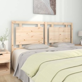 Solid pine wood bed headboard 165.5x4x100 cm by , Headboards and footboards - Ref: Foro24-817950, Price: 56,99 €, Discount: %