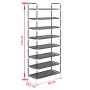 Shoe rack with 8 metal shelves and black non-woven textile by vidaXL, Shoe racks and shoe organizers - Ref: Foro24-245629, Pr...