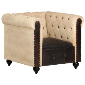 Sillón Chesterfield de cuero auténtico marrón de , Sillones - Ref: Foro24-283753, Precio: 285,99 €, Descuento: %