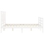 White solid wood bed frame with headboard 140x200 cm by , Beds and slatted bases - Ref: Foro24-3194052, Price: 147,89 €, Disc...