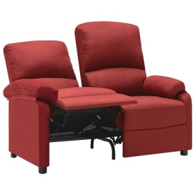 Sofá reclinable de 2 plazas de tela color vino tinto de , Sillones - Ref: Foro24-324092, Precio: 230,99 €, Descuento: %