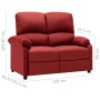 2-seater reclining sofa in red wine-colored fabric by , Armchairs - Ref: Foro24-324092, Price: 230,23 €, Discount: %