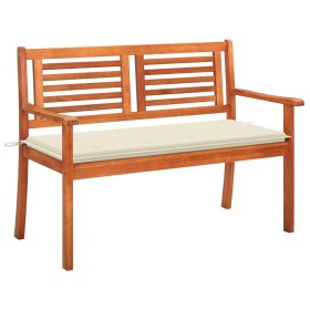 2 seater garden bench solid eucalyptus wood and cushion 120 cm by , garden benches - Ref: Foro24-3060971, Price: 176,76 €, Di...