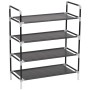 Shoe rack with 4 metal shelves and black non-woven textile. by vidaXL, Shoe racks and shoe organizers - Ref: Foro24-245628, P...