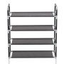 Shoe rack with 4 metal shelves and black non-woven textile. by vidaXL, Shoe racks and shoe organizers - Ref: Foro24-245628, P...